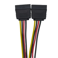 Cable Divisor en Y de Alta Calidad 2 en 1 SATA de 15 Pines Macho a SATA de 15 Pines Hembra, Cable de Alimentación SATA para Disco Duro de PC