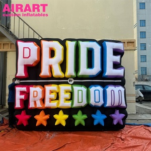 Mur de lettres publicitaires gonflables géants, enseigne gonflable imprimée avec des étoiles arc-en-ciel pour la décoration d'activités commerciales - Product Image 6
