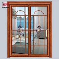 Puertas Corredizas Francesas de Aleación de Aluminio con Doble Acristalamiento y Malla de Acero Inoxidable para Casa o Villa