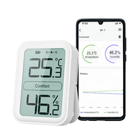 Thermomètre et hygromètre numériques en plastique avec plage de -9 à 65°C, précision 1°, niveau de confort pour usage domestique