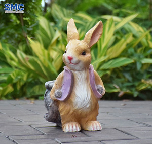 SMC Resin Lifelike Durable Weather Resistant Cartoon Animal Rabbit Astronaut Sculpture Flower Pot Creative Outdoor Garden