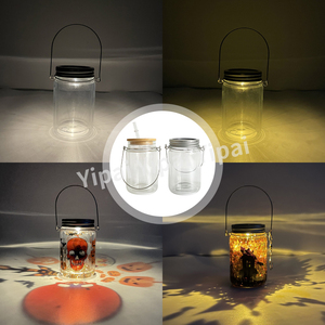 9 in 1 kar küresi su Glitter Tumbler cam turşu kavanozu ile güneş Led ışık boş süblimasyon çift duvar kar küresi cam turşu kavanozu cam turşu kavanozu - Product Image 4
