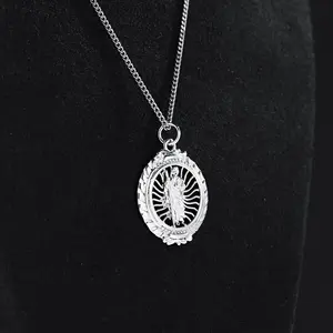 VANFI Jewelry Fashion Wholesale Necklace Charm Solid Saint Jude Virgin Mary 925 Sterling Silver Gold Pendant