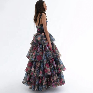 OUDINA francés dulce bordado malla Color sólido <span class=keywords><strong>pastel</strong></span> vestido plisado <span class=keywords><strong>cumpleaños</strong></span> señoras elegantes vestidos largos <span class=keywords><strong>de</strong></span> fiesta - Product Image 4