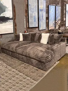 ATUNUS amerikanisches Einzel- und Liebessitz-Sofa-Combinationssofa Hotel Wohnzimmer dick gestreift Cord velvet modulares geteiltes Sofa-Couch-Set