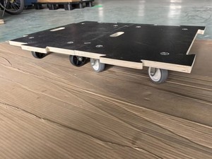 Chariot à roulettes 4 roues robuste, chariot à plateforme en bois connectable, capacité de charge de 441 lb, transpalette en bois, déplaceur de meubles en bois - Product Image 6