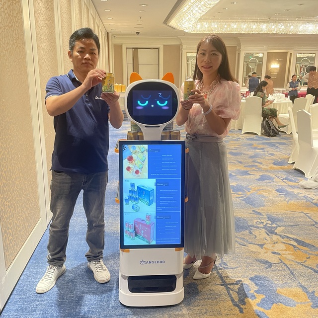 Hot Food Delivery Bot Good Price Coffee Shop Use Robot Serving Restaurant No Contact Waiter Robot Smart Robot Service Restaurant