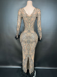 Abiti <span class=keywords><strong>da</strong></span> sera 2024 Sexy a maniche lunghe abiti <span class=keywords><strong>da</strong></span> sera in cristallo di lusso <span class=keywords><strong>eleganti</strong></span> abiti <span class=keywords><strong>da</strong></span> <span class=keywords><strong>cerimonia</strong></span> - Product Image 2