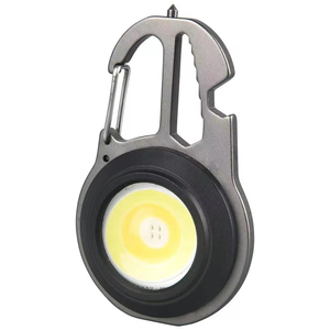 Multi function COB LED Carabiner Keychain Light USB Rechargeable Work Flashlight with Emergency Window Breaker Bottle Opener - Product Image 1