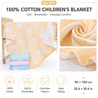 Couverture personnalisée en gaze pour bébé, imprimé ours, douce, en mousseline suisse à pois, 4 couleurs, cadeau de naissance pour berceau, vente en gros