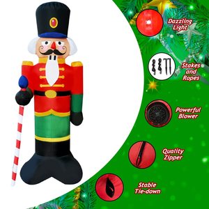 Ready to Ship 8ft Inflatable <strong>Nutcracker</strong> with LED Lights Blow up Xmas Inflatables Inflatable Nativity Jesus for Outdoor - Product Image 2