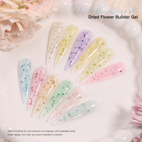 Gel de construction pour fleurs séchées auto-nivelant sans chaleur, sans HEMA ni TPO, gel dur pour extension d'ongles, vernis gel de marque propre, logo personnalisé