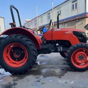 Vente de tracteurs agricoles à roues 70HP à moteur diesel Kubota d'occasion sans cabine Machines agricoles d'occasion
