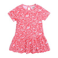 Robes d'été pour filles, robes trapèze mi-longues à manches courtes, vêtements pour enfants en coton respirant, robes pour filles en gros