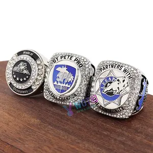 Manufacturer Design Custom Basketball Baseball Football Softball Hockey Sports Award Logo Championship Rings