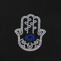 Main de hamsa en strass thermocollante personnalisée avec transfert de mauvais œil Flatback Bling Motif imprimé pour chaussures vêtements vêtements de bricolage