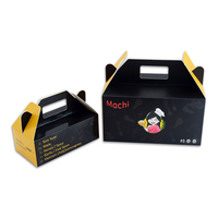 Impresión de diseño personalizado, cajas de embalaje plegables de papel de grado alimenticio, para guardar pollo fritado con mango