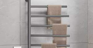 Portasciugamani da bagno elettrico riscaldato digitale alla moda elegante appendiabiti e mensola - Product Image 3