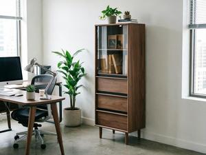 <strong>Tall</strong> <strong>Narrow</strong> Wooden Shoe Cabinet 3 <strong>Drawers</strong> Modern European Style Tapered Legs Eco-Friendly Space Saving Large Living Room - Product Image 5