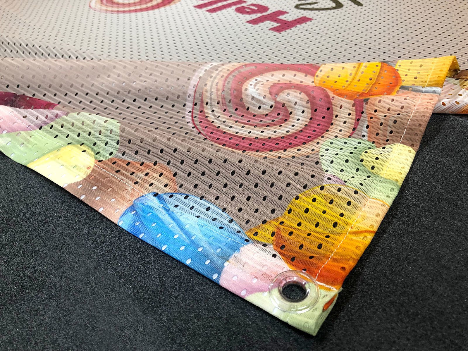 Clôture extérieure perforée en tissu pouces, banderole en maille