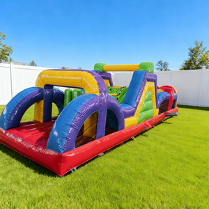 Parcours d'obstacles gonflable commercial avec mur d'<span class=keywords><strong>escalade</strong></span>, équipement de terrain de jeu extérieur pour enfants, matériau PVC - Product Image 6