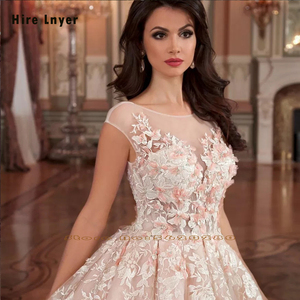 Vestido de novia de princesa con apliques de cuentas hechas A medida, Sukienka Na, westele, ilusión sin espalda, boda - Product Image 3