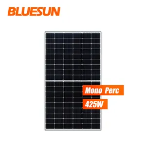蓝色黑色带瓦太阳能电池板166 400w 410w 425w单板太阳能半电池在欧洲