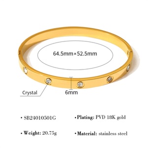 Fine Minimalist Jewelry Luxury Gold Stainless Steel <b>Bracelets</b> Zircon <b>Bangle</b> <b>Bracelets</b> for Women - Product Image 6