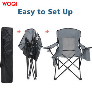 เก้าอี้พับสำหรับตั้งแคมป์กลางแจ้ง Woqi สีเงิน น้ำหนักเบา พกพาสะดวก เหมาะสำหรับตกปลา วาดภาพ และพักผ่อน - Product Image 3