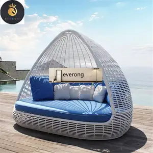 Piscina imbottita in alluminio chesterfield divano queen full size rattan giorno letto doppio daybed esterno con baldacchino moderno