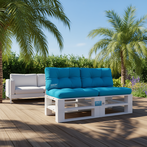 Coussin de palettes d'extérieur Doneyod bleu 23,6x15,7x4,7 pouces, résistant à l'eau, amovible, lavable, utilisable toute l'année - Product Image 2