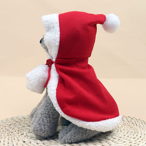 Perro Navidad Invierno Mascota Abrigo Sólido Poliéster Clásico Ecológico Capa y Sombrero Accesorios - Product Image 1