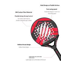 Raquette de padel personnalisée avec logo d'usine, en fibre de carbone 3K 12K 18K et EVA, écologique, durable, légère, de forme ronde/diamant/goutte d'eau