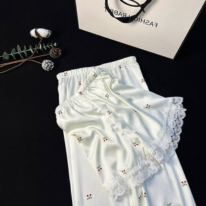 S3947R New Thin Ice Silk Three-piece Suit Internet Celebrity Cherry High-grade Ladies Home Clothes - Product Image 3