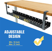 Organisateur de câbles sous le bureau sans perçage, support modulaire en fil d'acier pour bureau, maison, bureau debout, boîte de rangement de câbles