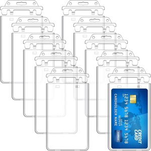 Porte-<span class=keywords><strong>badge</strong></span> de sécurité à verrouillage permanent, porte-carte de crédit transparent en plastique <span class=keywords><strong>rigide</strong></span>, étui de protection pour carte - Product Image 2
