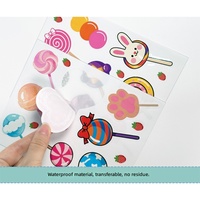 50 autocollants Kawaii en forme de sucettes pour journal, feuille d'autocollants de dessin animé mignons, imperméables, découpés à la forme pour agenda, carnet, scrapbooking, bricolage