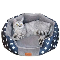 Four Seasons Allzweck-Haustier bett Kleines mittelgroßes achteckiges Hunde design Halbkreis iges Nest mit Plüsch material für Katzen