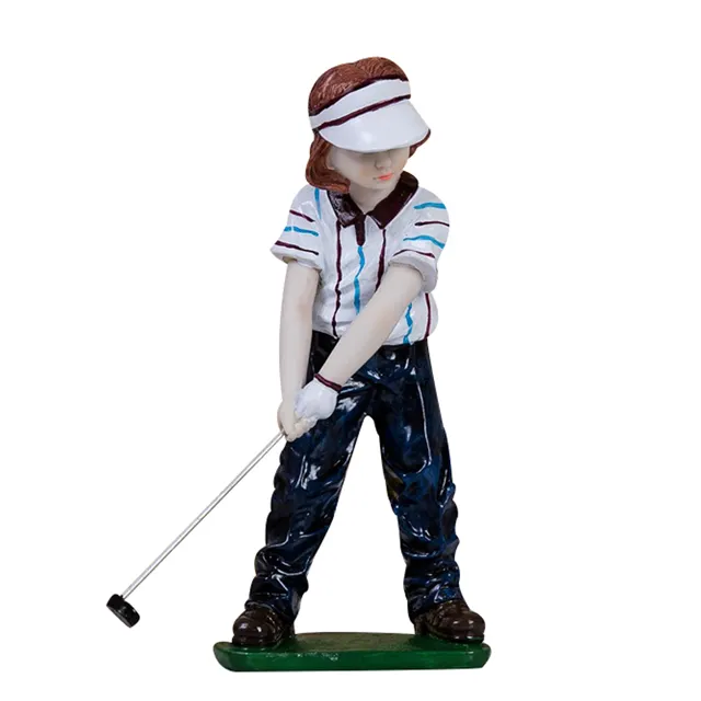 Figuras en miniatura de Golf, figuritas de resina para decoración de golf, Escultura Moderna de golfista