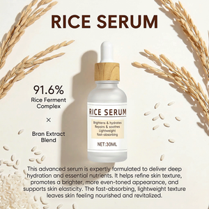Sérum de <span class=keywords><strong>riz</strong></span> marque privée, complexe de ferment de <span class=keywords><strong>riz</strong></span>, éclaircit, hydrate, répare, apaise, léger, absorption rapide, apaise la peau - Product Image 2
