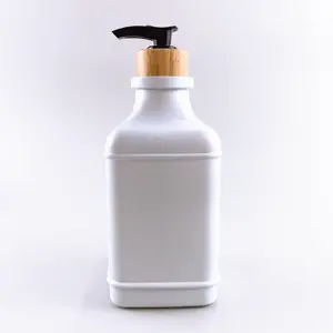 Muestra gratis 500ml botella de desinfectante de manos de vidrio cuadrado Productos para el cuidado de la piel de alto grado Botella dividida loción botella vacía