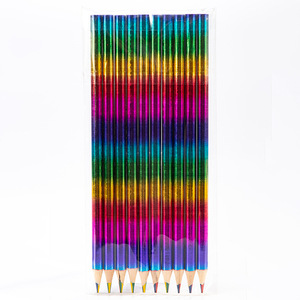 Custom Colorful Rod Printed Logo Four-in-One Mixed Color Lead Rainbow <b>Pencil</b> - Product Image 4