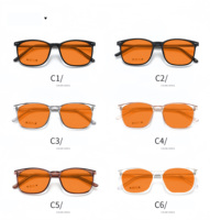 Gafas Redondas con Logotipo Personalizado, Lentes Rojo Anaranjado 74% 84%, Montura para Gafas 98% 97%, Filtro de Luz Azul para Lectura