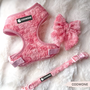 Benutzer definierte Logo-Muster Blume Haustier Geschirr Leine Set Valentinstag Weiche verstellbare Welpen Hund Geschirr Weste für kleine Hunde Katzen Geschenk - Product Image 2