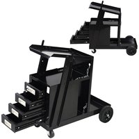 Chariot de soudage à roulettes en acier noir à 4 tiroirs avec rangement, conception moderne personnalisable OEM – Ventes Flash