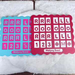 Tavola da allenamento per Mahjong americano stampata in 3D con bordo smerlato, vassoio per l'ordinamento delle tessere numerate LR per principianti - Product Image 1