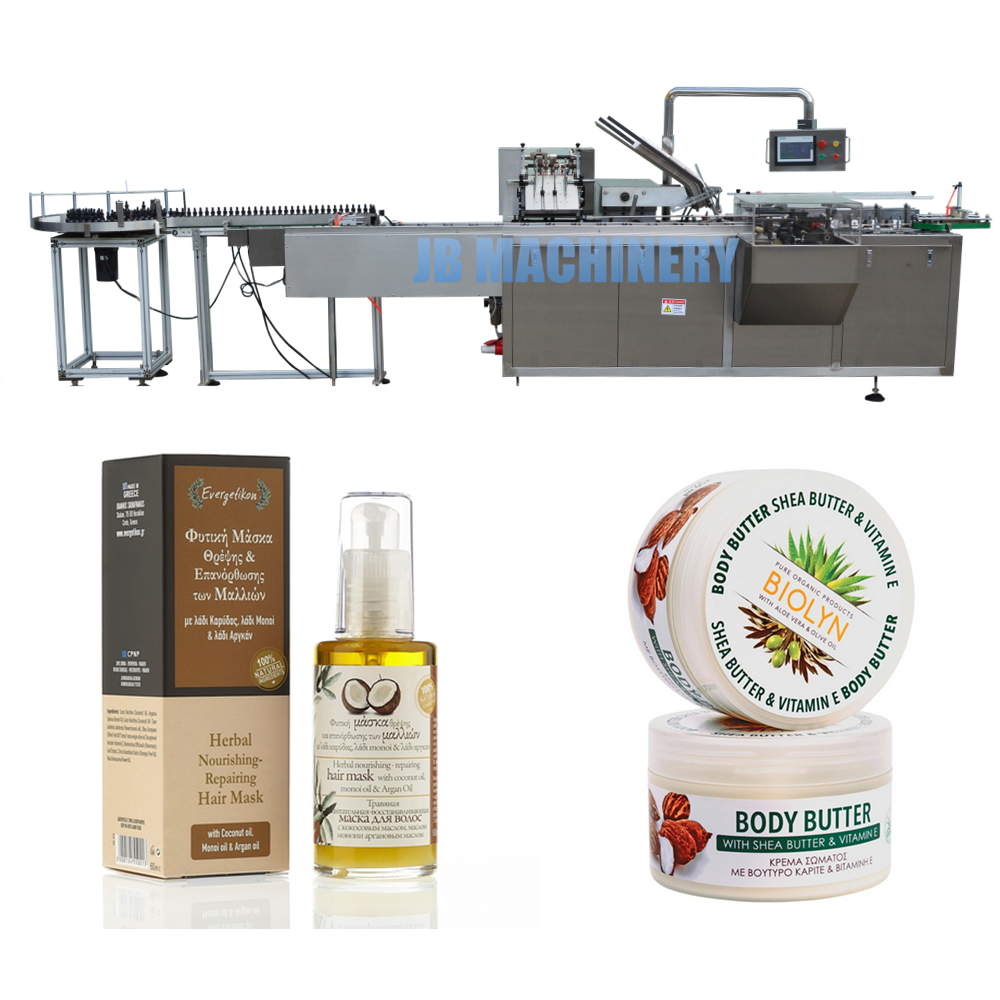Automatic carton box packing machine/cosmetics cream jar boxing machine