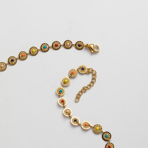 Collier soleil YF3423, nouveau, plaqué or 18 carats, étanche, sans ternissement, en acier inoxydable, été, hawaïen, coloré, émail coulant - Product Image 2
