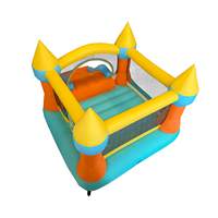 Château gonflable classique pour usage domestique, avec des couleurs vives, pour deux enfants