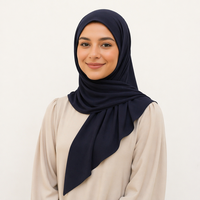 Hijab Panjang Polos Polyester Berkualitas Tinggi 180*70cm, Bernapas, Anti-UV, Anti-Angin, Dapat Dicuci, Bolak-Balik, Menyerap Keringat, Custom